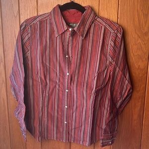 🌻 Eddie Bauer striped vintage corduroy shirt